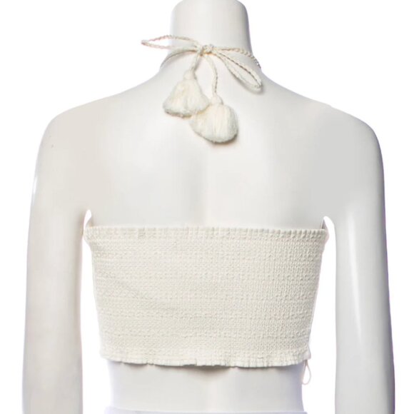 Alice + Olivia Leather Halterneck Sleeveless Crop Top (Size 0) - Picture 2 of 2